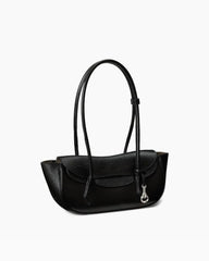 Vintage Crescent Flap Bag with Metal Hardware