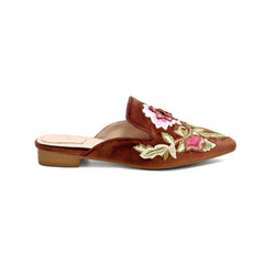 Embroidery Mule Flats