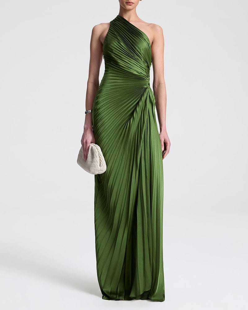 womens-private-party-elegant-one-shoulder-green-gown
