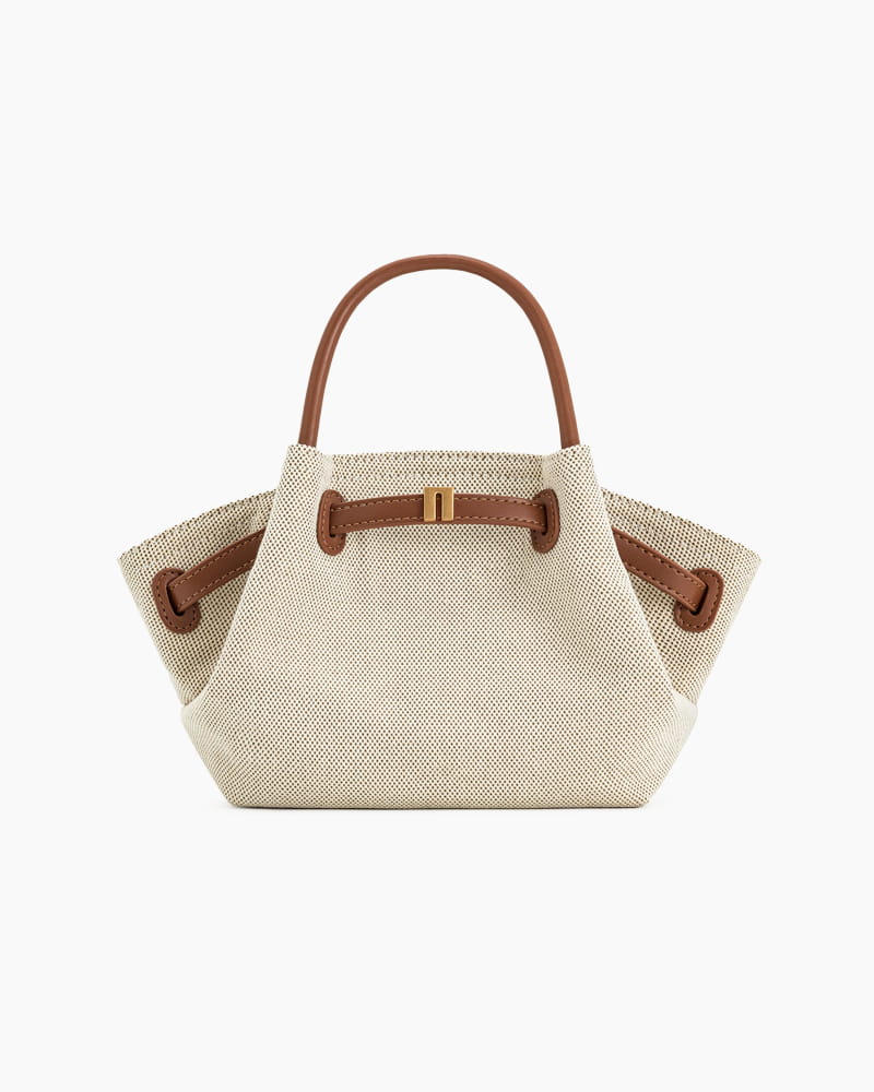 Structured Canvas Trapeze Top-Handle Bag