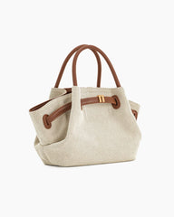 Structured Canvas Trapeze Top-Handle Bag
