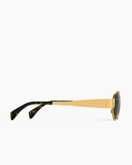 Oval Frame Sunglasses with Gold Tone Metal Detail