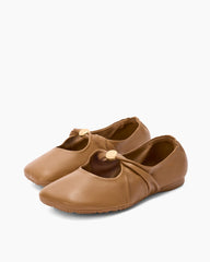 Women's Casual Soft Leather Ballerina Shoes