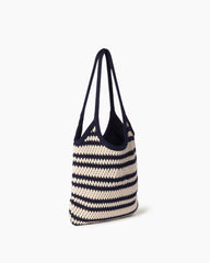 Striped Knit Shoulder Hobo Bag