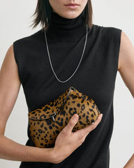 Mini T-Lock Clutch in Leopard Print Pony Hair