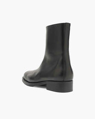 Men's Black Leather Boots for Modern Daily Uniforms