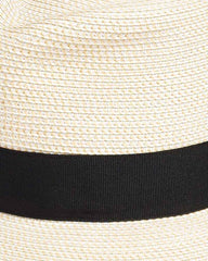 Natural Woven Straw Fedora Hat for Summer