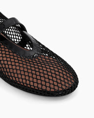Women's Mesh Ballet Flats With Buckle Strap