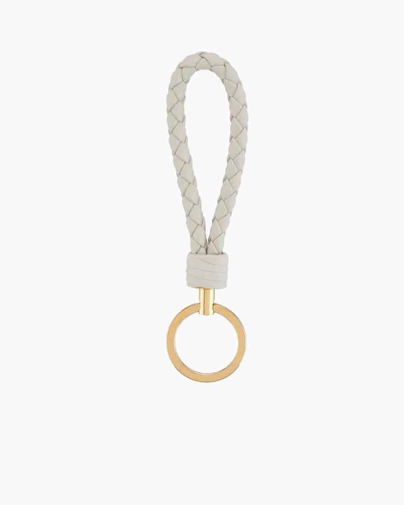 Woven Leather Key Ring with Intreccio Design