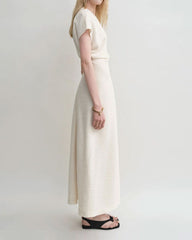 Women's Crinkled Viscose Blend Maxi Dress