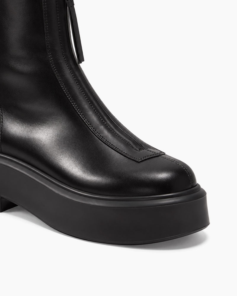 Urban-Commute-Front-Zip-Platform-Ankle-Boots-3