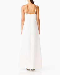 Summer Floral Embroidered Maxi Dress With Straps