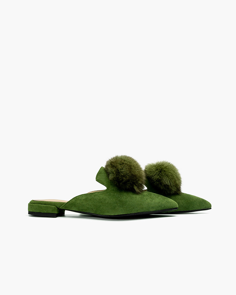 Slip On Backless Flat Heel Mules