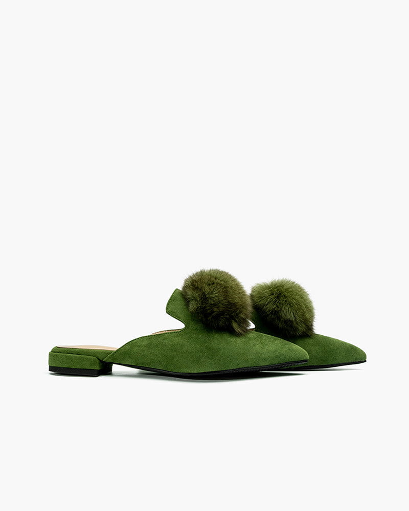 Slip On Backless Flat Heel Mules