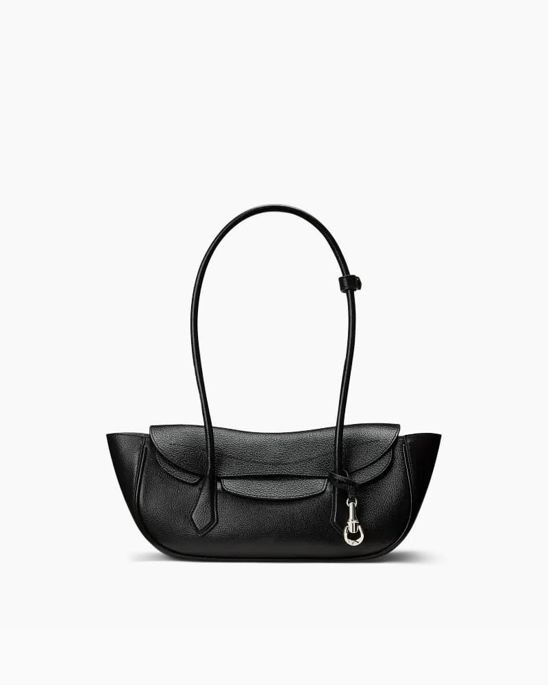 Vintage Crescent Flap Bag with Metal Hardware