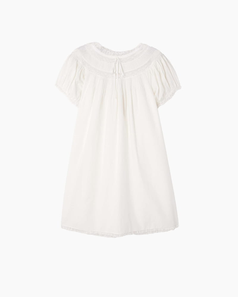 Lace Trim Cotton Mini Dress