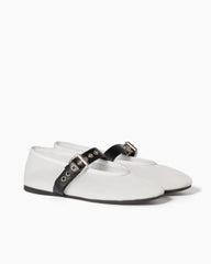 Women's Mesh Mary Jane Flats With Leather Buckle