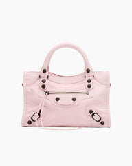 Blush Pink Studded Leather Mini Tote