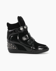 Star Strap Studded Wedge High-Top Sneakers