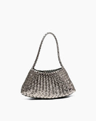 Silver Handwoven Metallic Shoulder Bag
