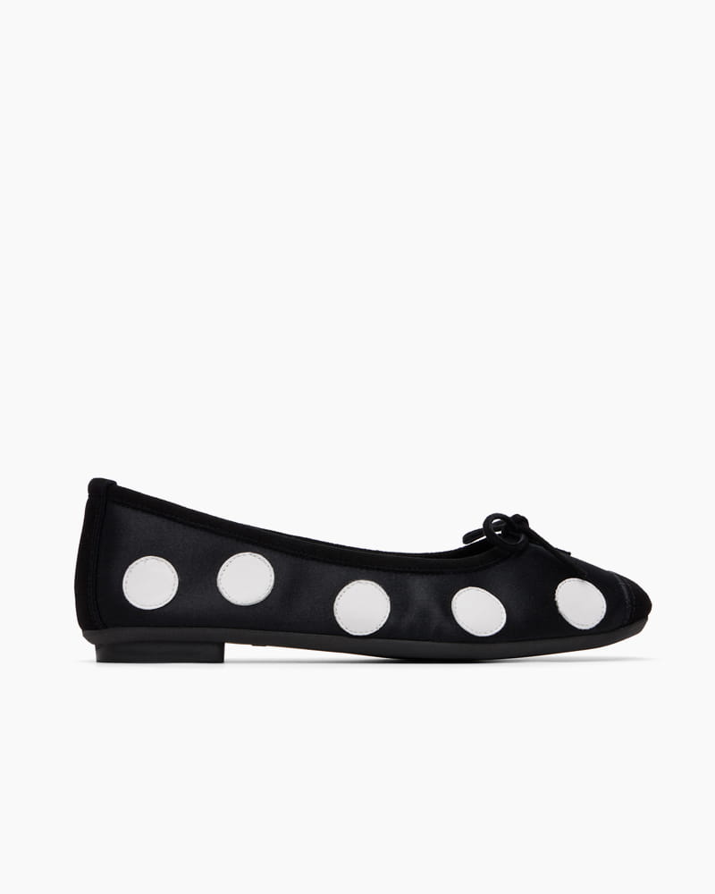 Satin Polka Dot Ballet Flats