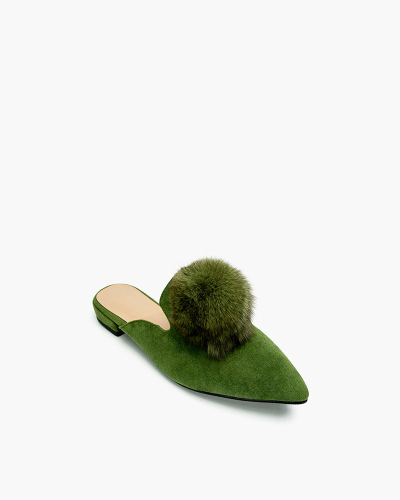 Slip On Backless Flat Heel Mules
