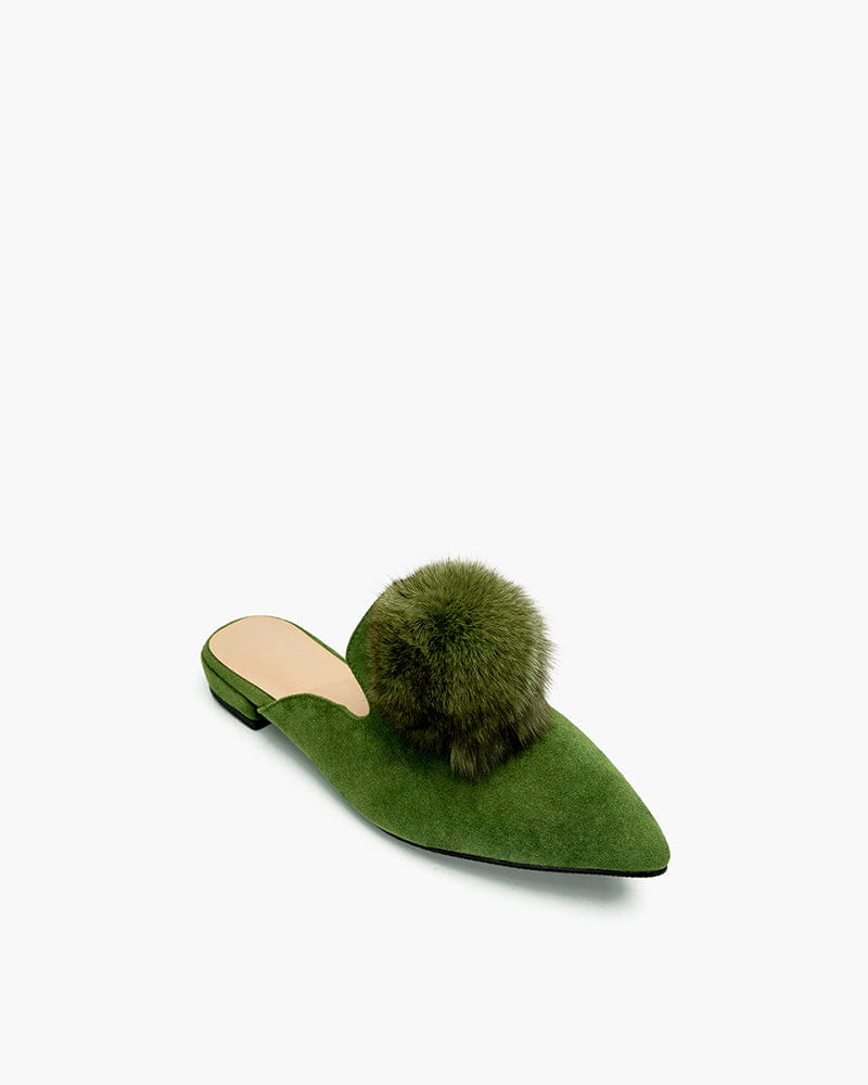 Slip On Backless Flat Heel Mules