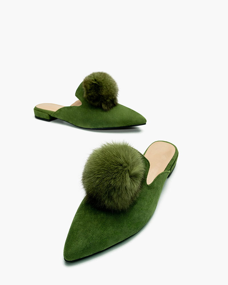 Slip On Backless Flat Heel Mules