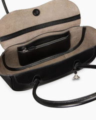 Vintage Crescent Flap Bag with Metal Hardware
