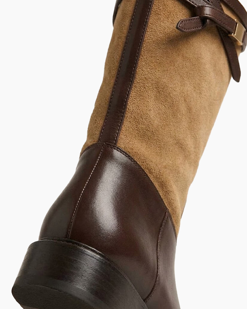 camel-suede-two-tone-knee-high-riding-boots