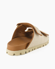 Women's Canvas Two-Strap Mules With Rubber Sole