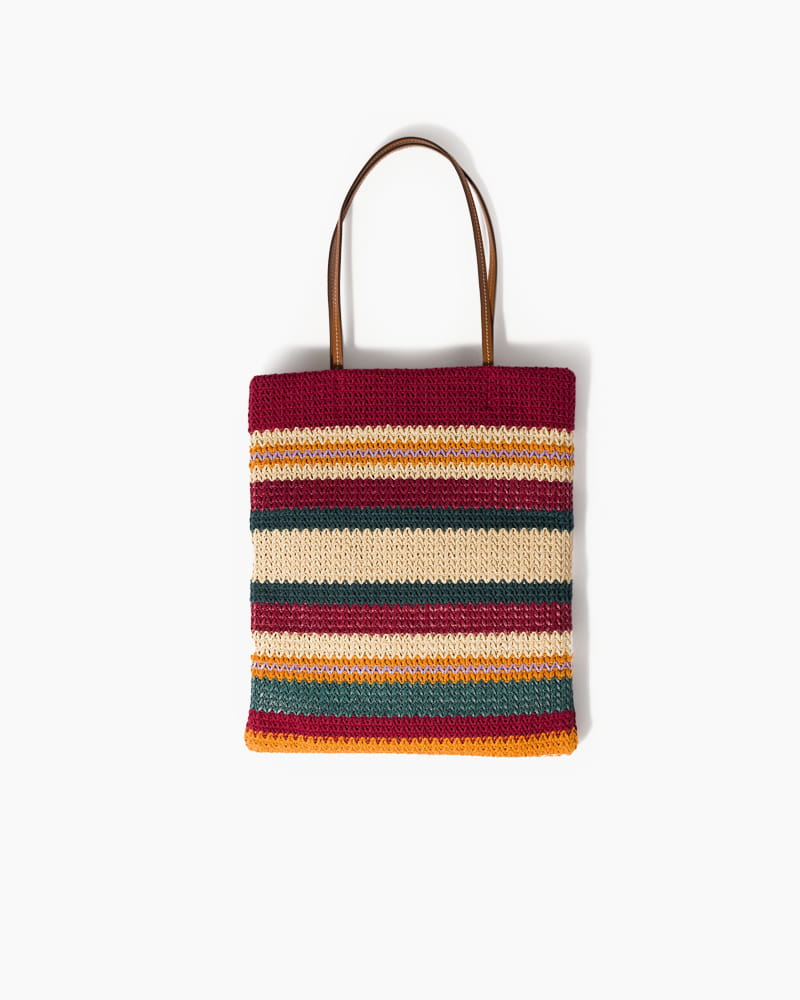 Colorful Crochet Stripe Tote Bag