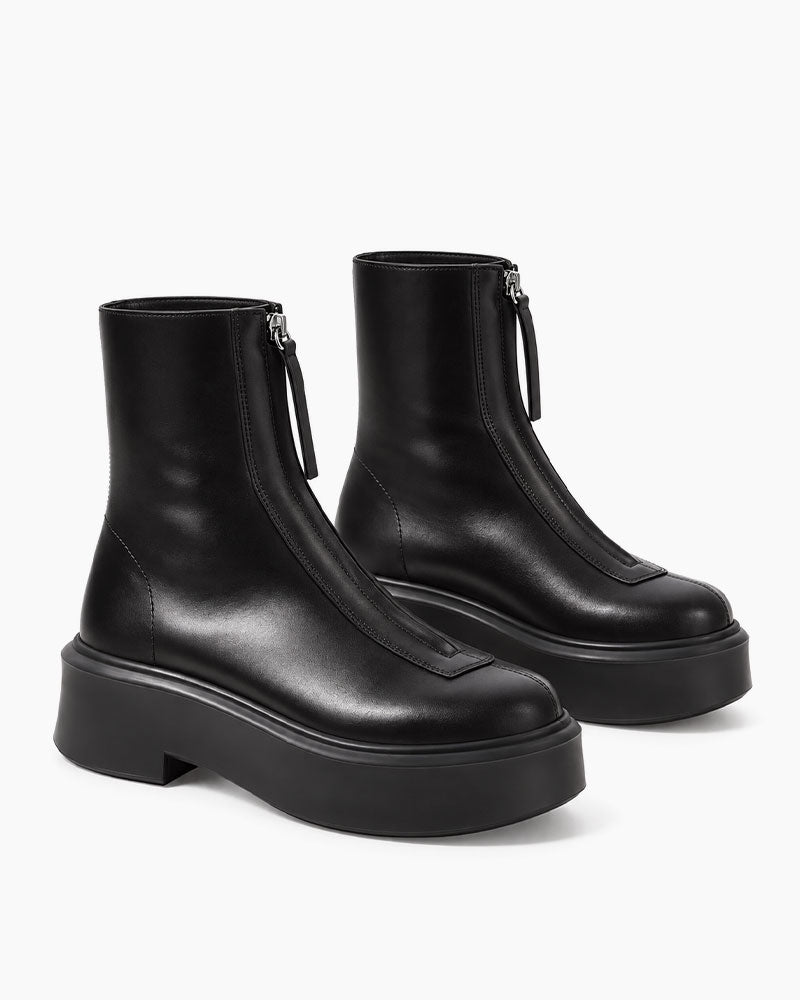 Urban-Commute-Front-Zip-Platform-Ankle-Boots-4