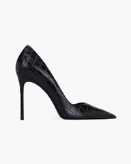 Croc-Embossed Pointed-Toe Stiletto Pumps