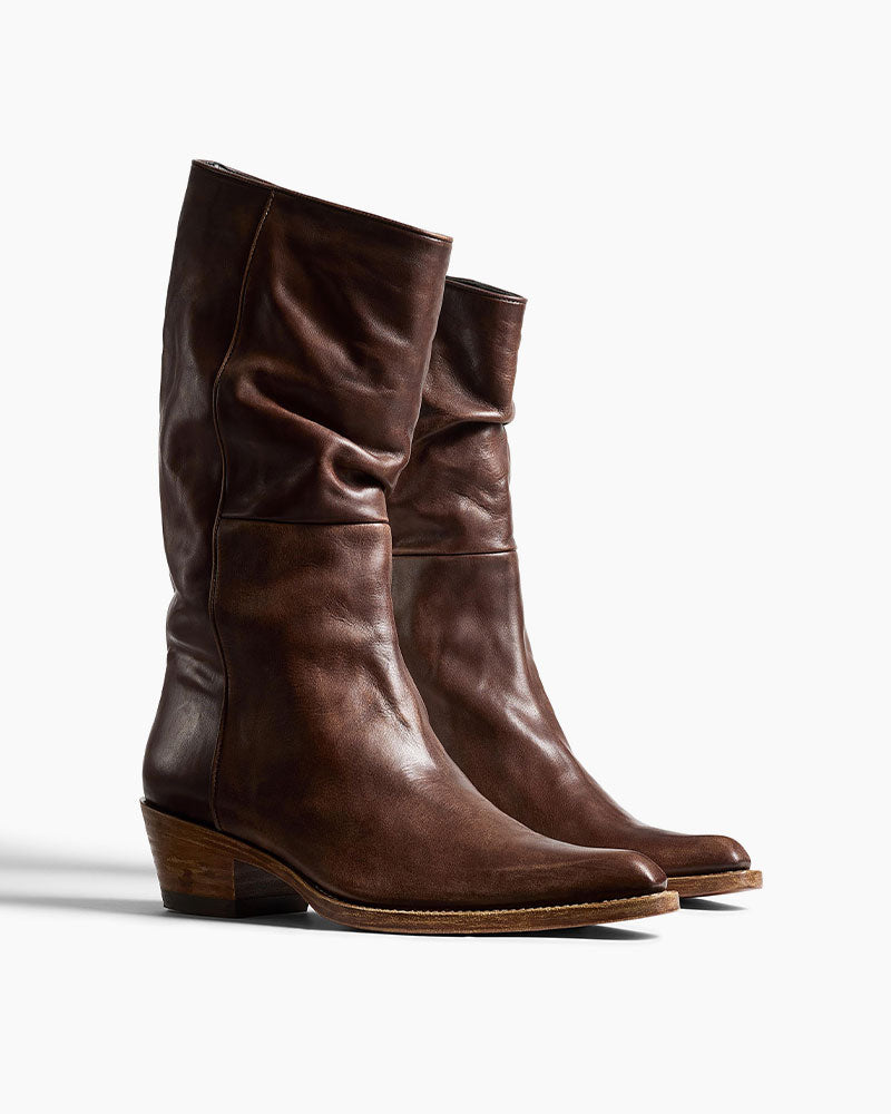 City-Stroll-Black-Square-Toe-Block-Heel-Boots-3