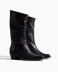 City-Stroll-Black-Square-Toe-Block-Heel-Boots-9