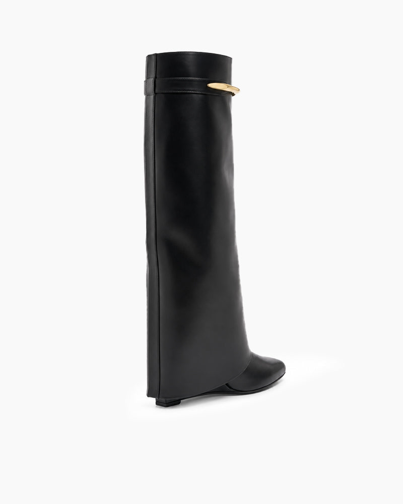 City-Promenade-Pointed-Toe-Metal-Accent-Wedge-Boots-4