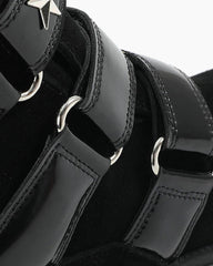 Star Strap Studded Wedge High-Top Sneakers