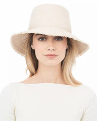 Frayed Edge Woven Straw Sun Hat