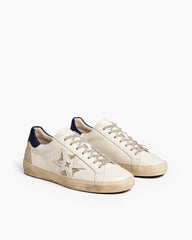 Urban Stroll Star Antiquing Detail Leather Sneakers