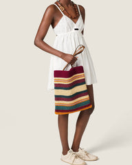 Colorful Crochet Stripe Tote Bag