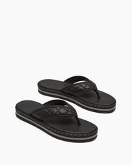 Quilted Studded Platform Thong Sandals