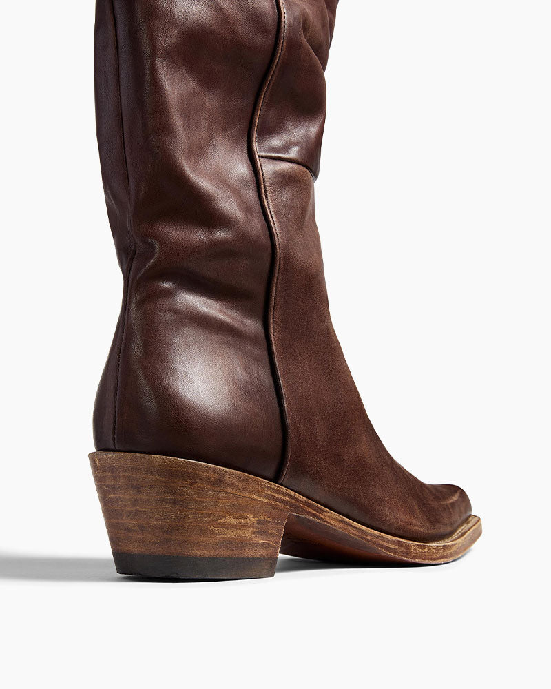 City-Stroll-Black-Square-Toe-Block-Heel-Boots-1