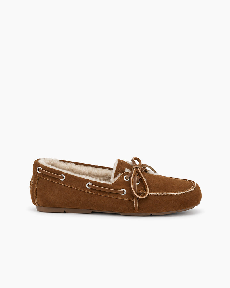Women's Cozy Leather Shearling-Lined Moccasin Loafers