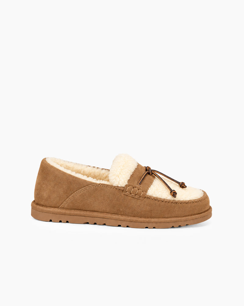 Women's Comfortable Moccasin Loafers with Wool Lining