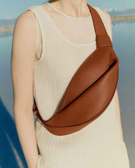 [S-Tier] Nappa Leather Folded Crescent Crossbody Belt Bag