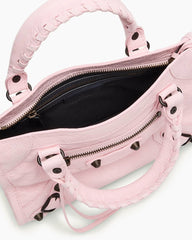 Blush Pink Studded Leather Mini Tote