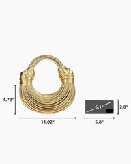 Gold Tubular Knotted Crescent Shoulder Bag