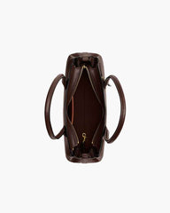 Elongated Leather Zip-Top Shoulder Bag