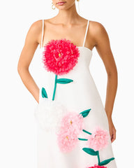 Summer Floral Embroidered Maxi Dress With Straps